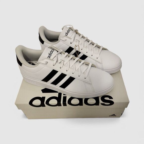 NWT Mens Adidas Grand Court 2.0 White / Black Tennis Shoe  GW9195 New Size 11.5 - Picture 1 of 9